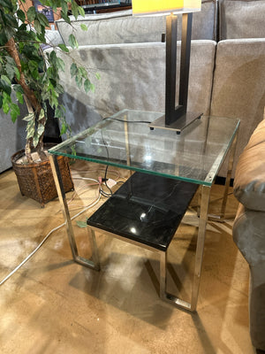 2 Piece Glass & Marble Coffee & End Table