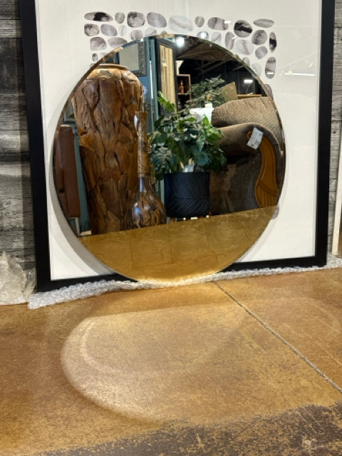 West Elm Black Framed with Gold Accent Mirror [MHF]