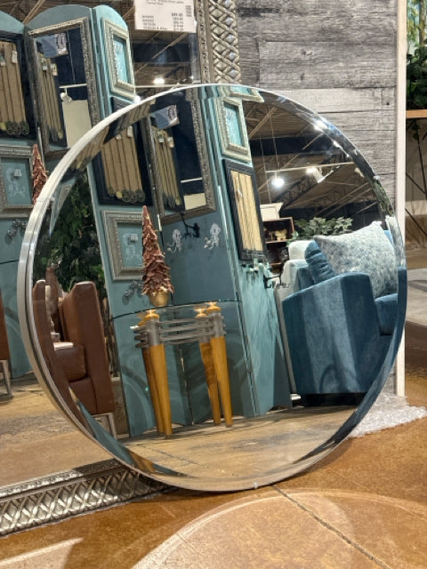 Round Silver Framed Bevelled Mirror [MHF]