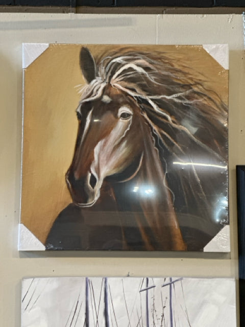 Square Canvas Wall Art (Horse)