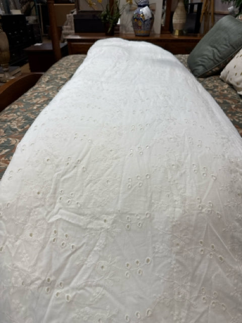 King Size White Eyelet Duvet Cover with West Elm Duvet Insert [MHF]