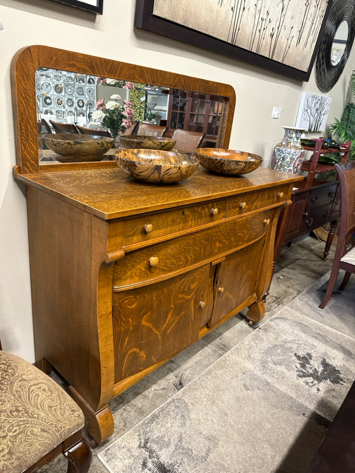 Solid Oak 3 Drawer 2 Door Sideboard