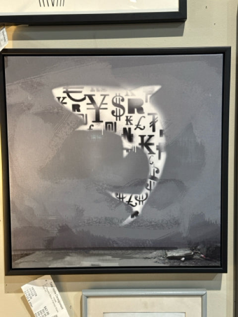 Square Black Framed Shark Wall Art [MHF]