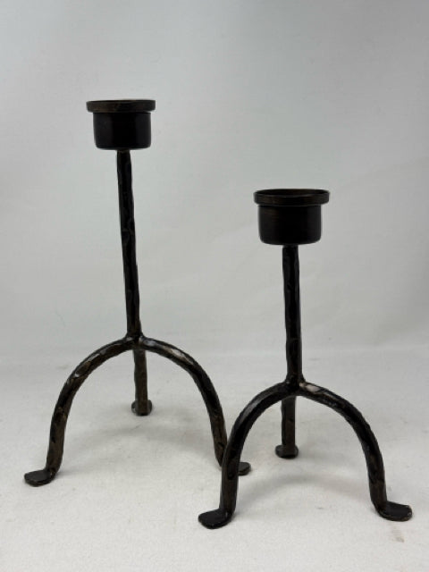 Pair of Wrought Iron Candle Holders