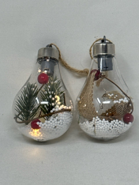 Pair of Plastic Light Bulb Ornaments