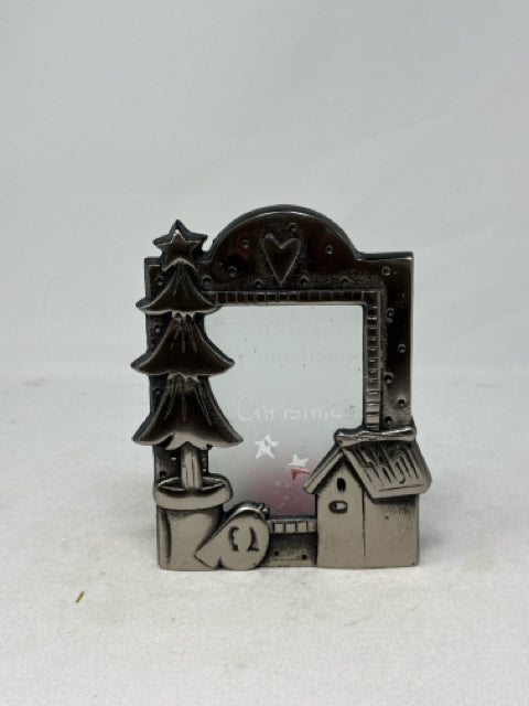 6" Pewter Christmas T-Lite Holder