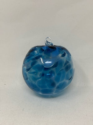 Hand Blown Glass Blue Ornament Friendship or Witches Ball