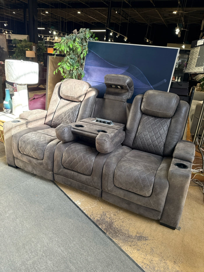 Powered recliner Sofa With Drop Down Cushion & USB Ports