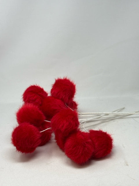 Pier 1 Decorative Red Pom Pom Branches