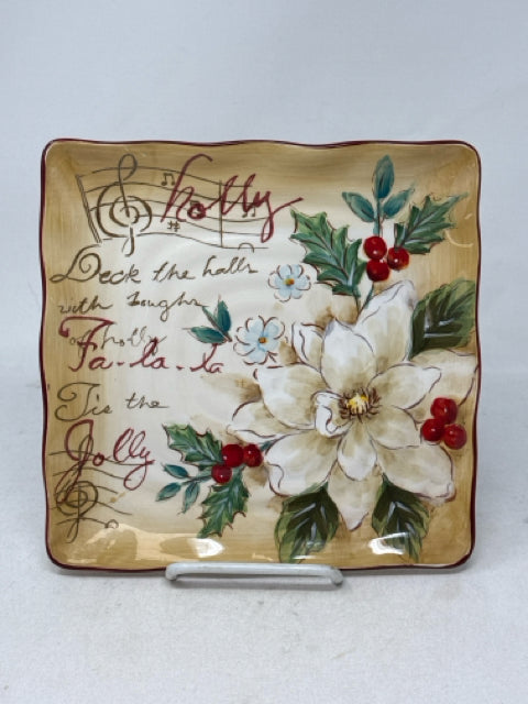 Square Winter Magnolia Dish