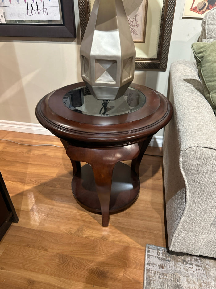 Amini Wood & Glass End Table