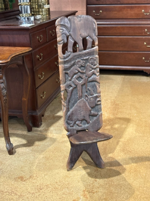 Carved African Palaver Chair