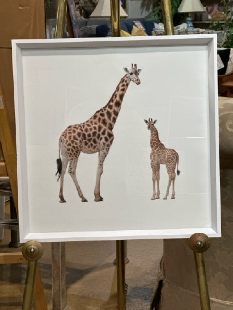 Ikea White Framed Giraffe Wall Art [MHF]