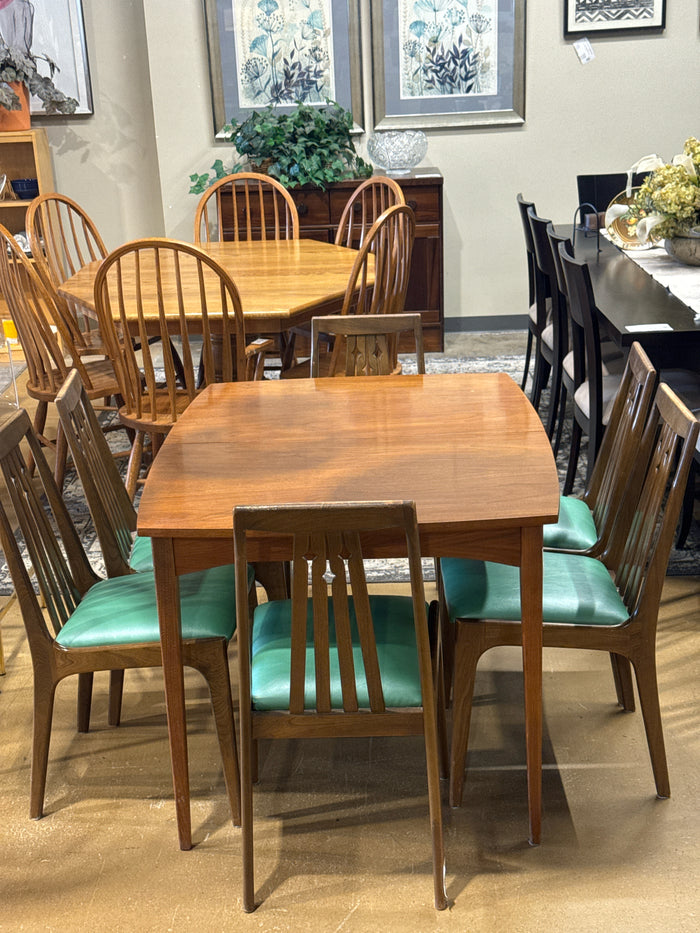 7 Piece MCM Dining Table & 6 Chairs /w Leaf