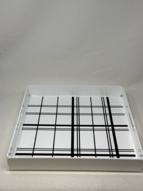 Zara Home Black/White Plaid Melamine Tray [MHF]