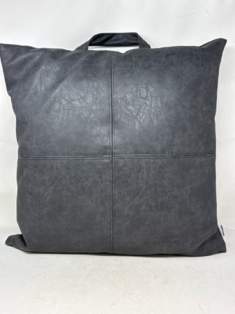 Bouclair Faux Leather with Handle Pillow [MHF]