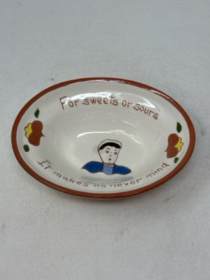 Oval Vintage Motto Pottery Dish
