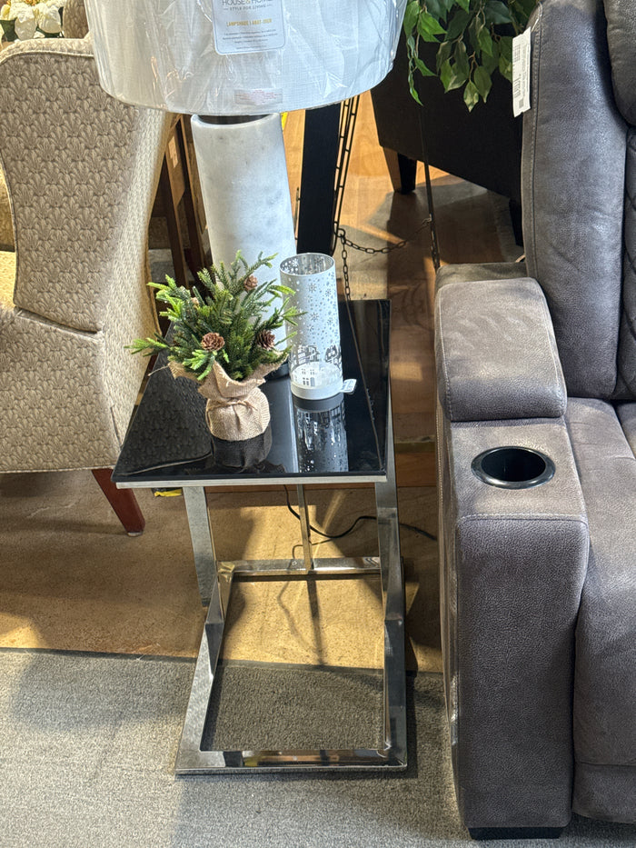Glass & Chrome End Table