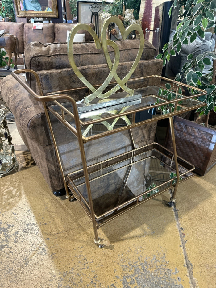 Gold Mirrored Bar Cart