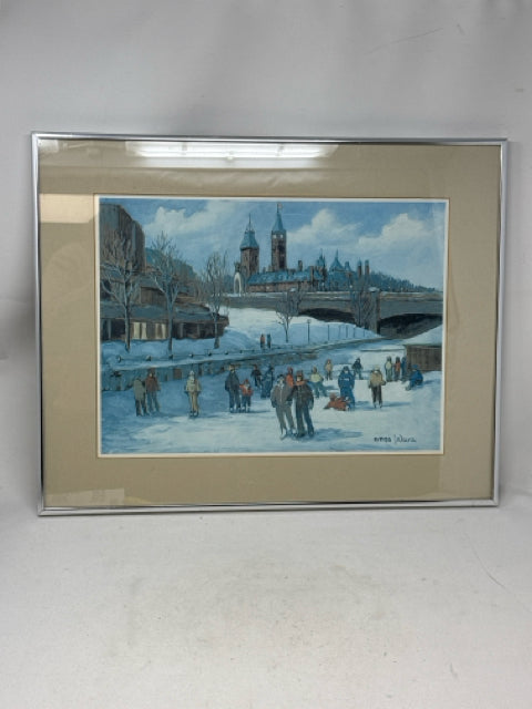 Framed Rideau Canal Ottawa Artwork by Anna Jalava