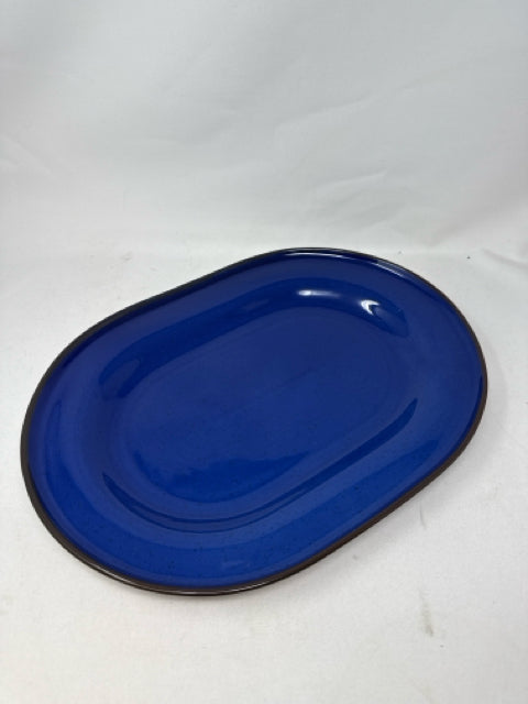 Large Ikea Trivsam Speckled Cobalt Blue Platter