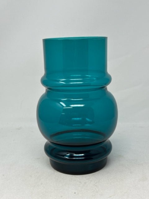 Blue Glass Round Vase