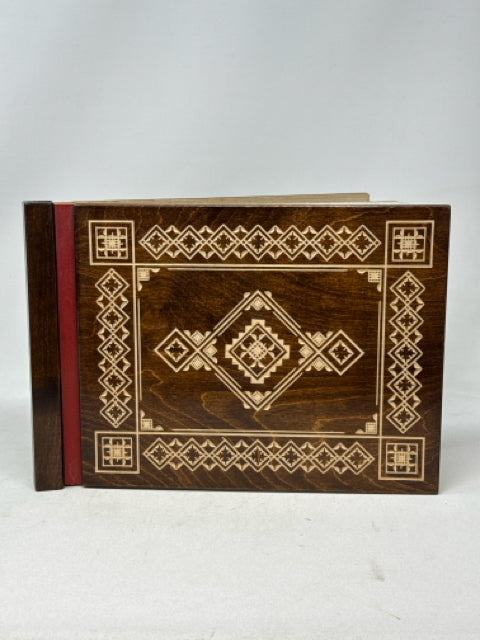 Wooden Carved Photo Album Book