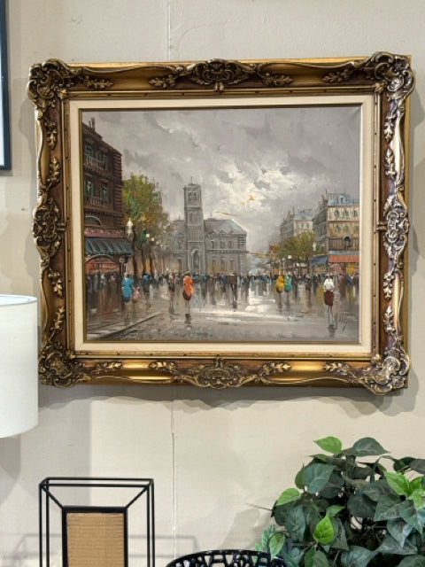 Painting of a Parisian Street by Antonio DeVity