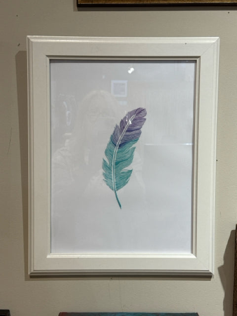 White Framed Feather Wall Art [MHF]
