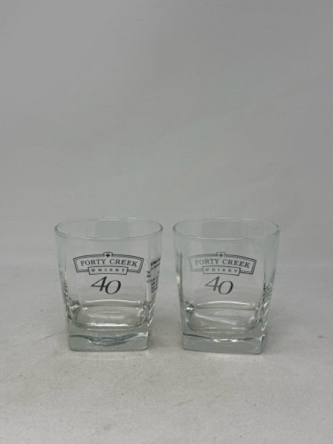Pair of Forty Creek Whiskey Short Glasses