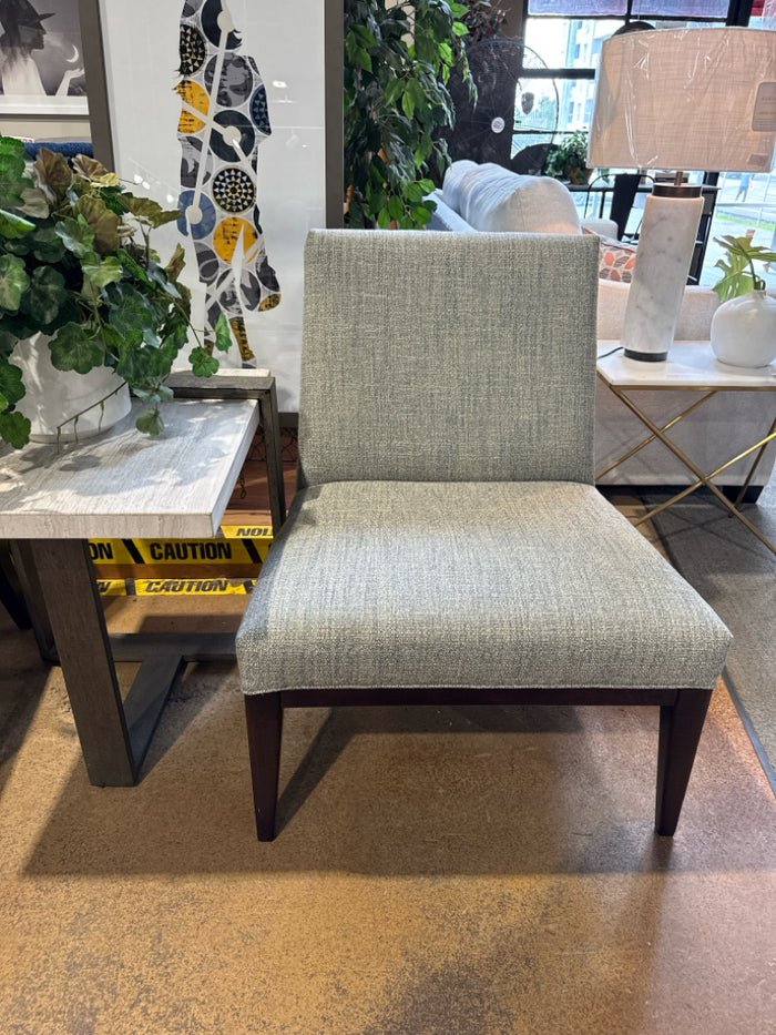 Fabric & Wood Armless Accent Chairs