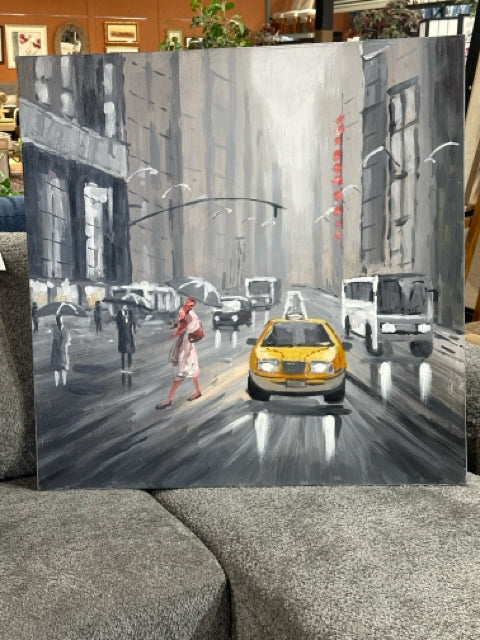 Square Canvas Wall Art (Taxi)