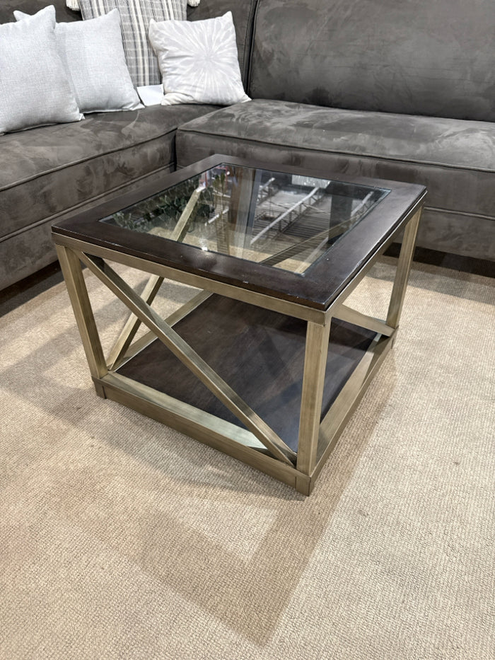 Glass Top Coffee Table on Wheels