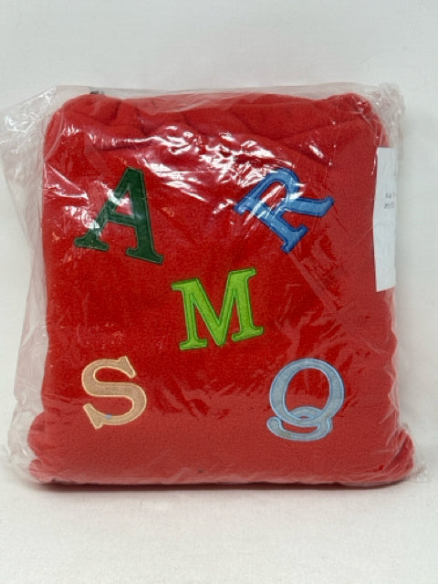 Kids Red Alphabet Throw with Back Pack Carrier
