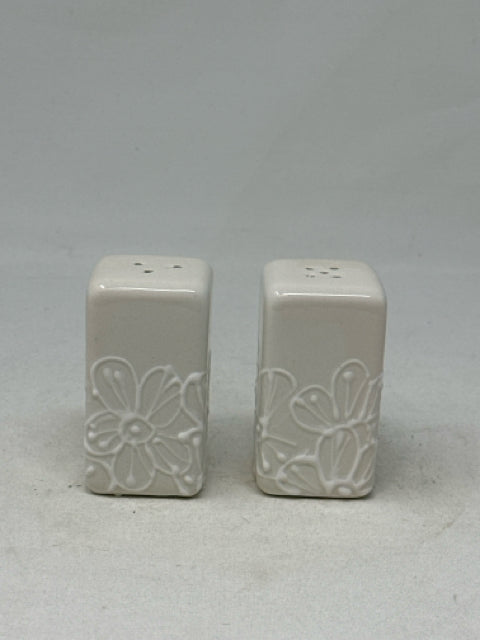 Square White Ceramic Salt & Pepper Shakers