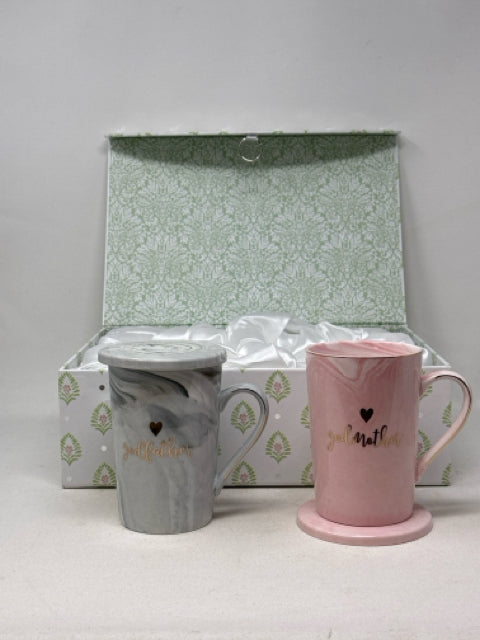 Box Gift Set Godmother/Godfather Mugs & Coasters/Covers