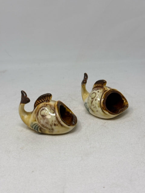 Pair of Ceramic Fish Personal Ashtrays by Jaye