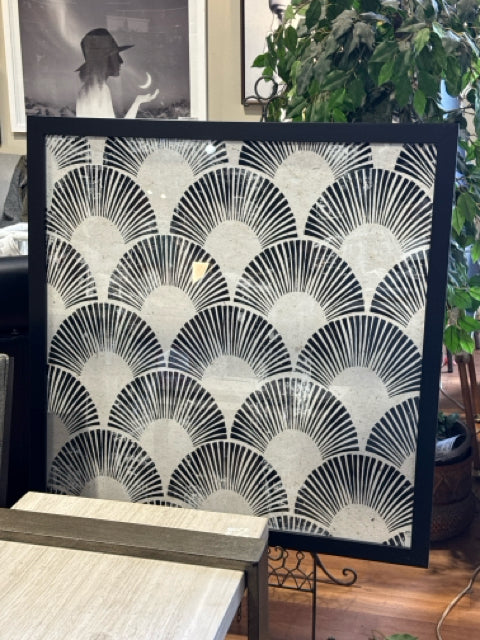 Square Black Framed B/W Abstract Wall Art [MHF]