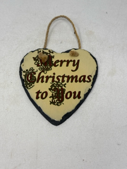 Slate Heart Merry Christmas to You Sign