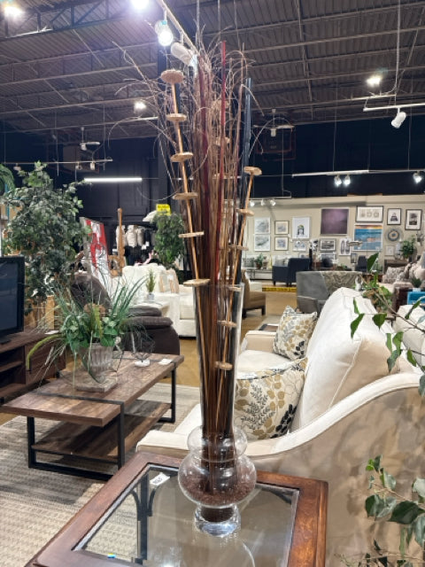 Glass Vase with Decorative Branches