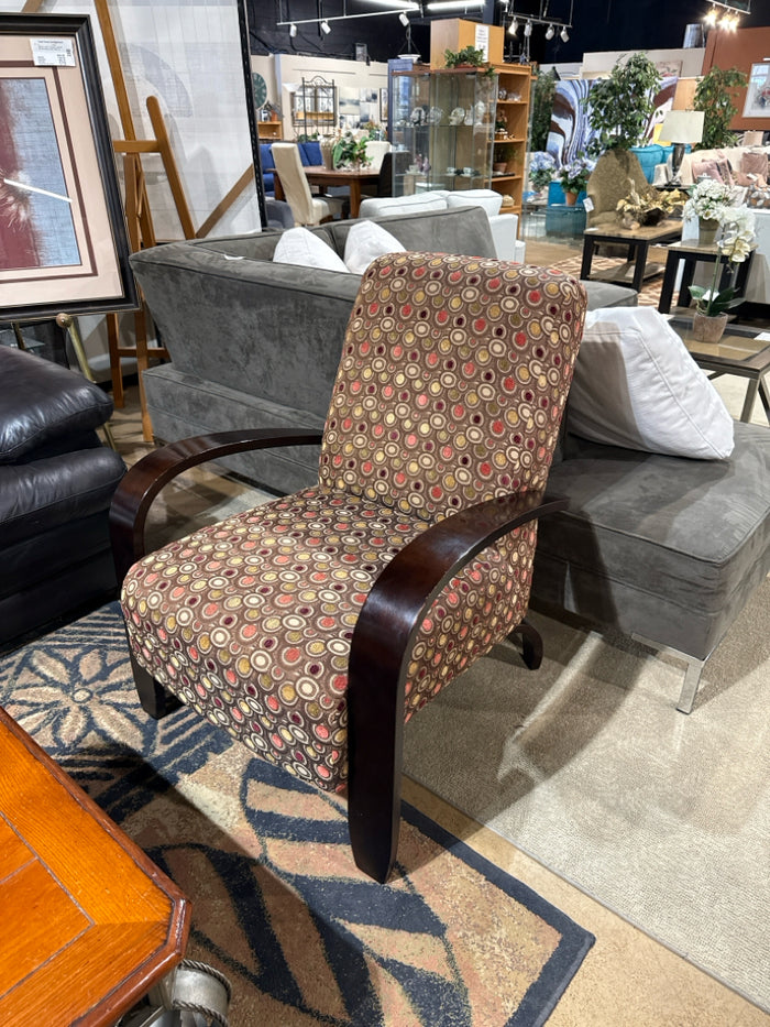 Wood & Fabric Accent Chair
