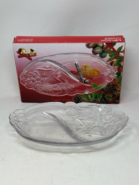 Mikasa Crystal Holiday Bells Divided Dish