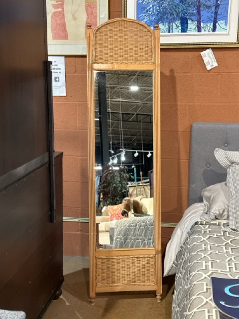 Rattan Cheval Dressing Mirror