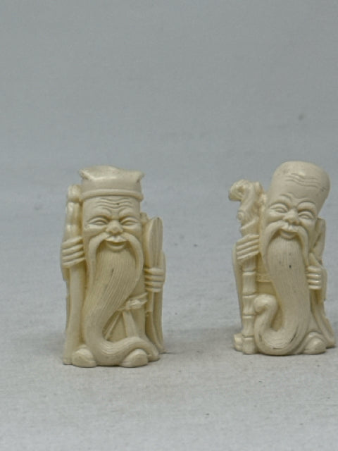Pair of 2.5" Miniature Chinese Wisemen Figurines