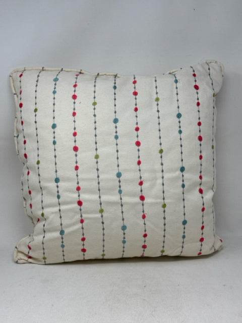 Decorative Cream Pillow with Coloured Dots [MHF]