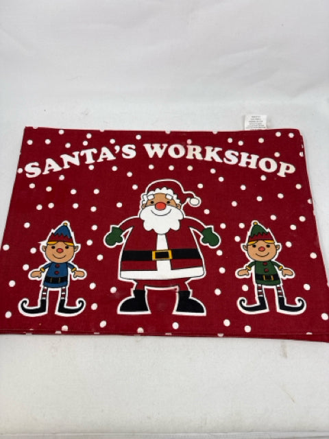 Set of 5 Red Santa's Workshop Placemats