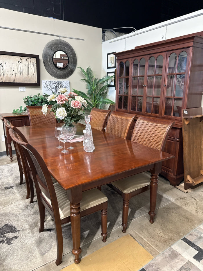 Gibbard Solid Cherry 11 Piece Dining Table & 6 Chairs With Buffet/Hutch
