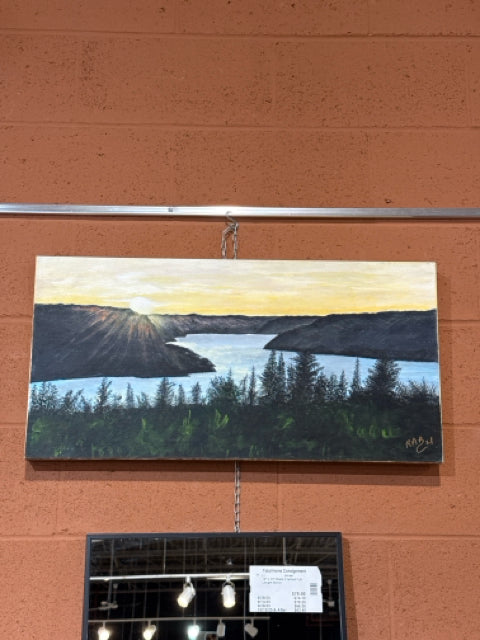 Sunset in Quebec Saguenay River Painting
