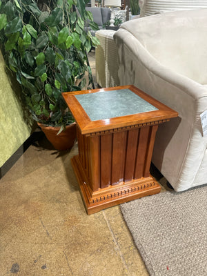 1 Door Wooden Tile Top Accent Table