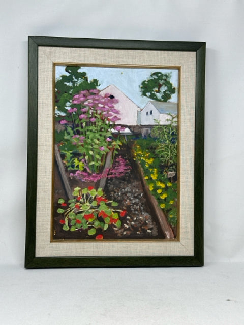 Green Framed Garden Painting